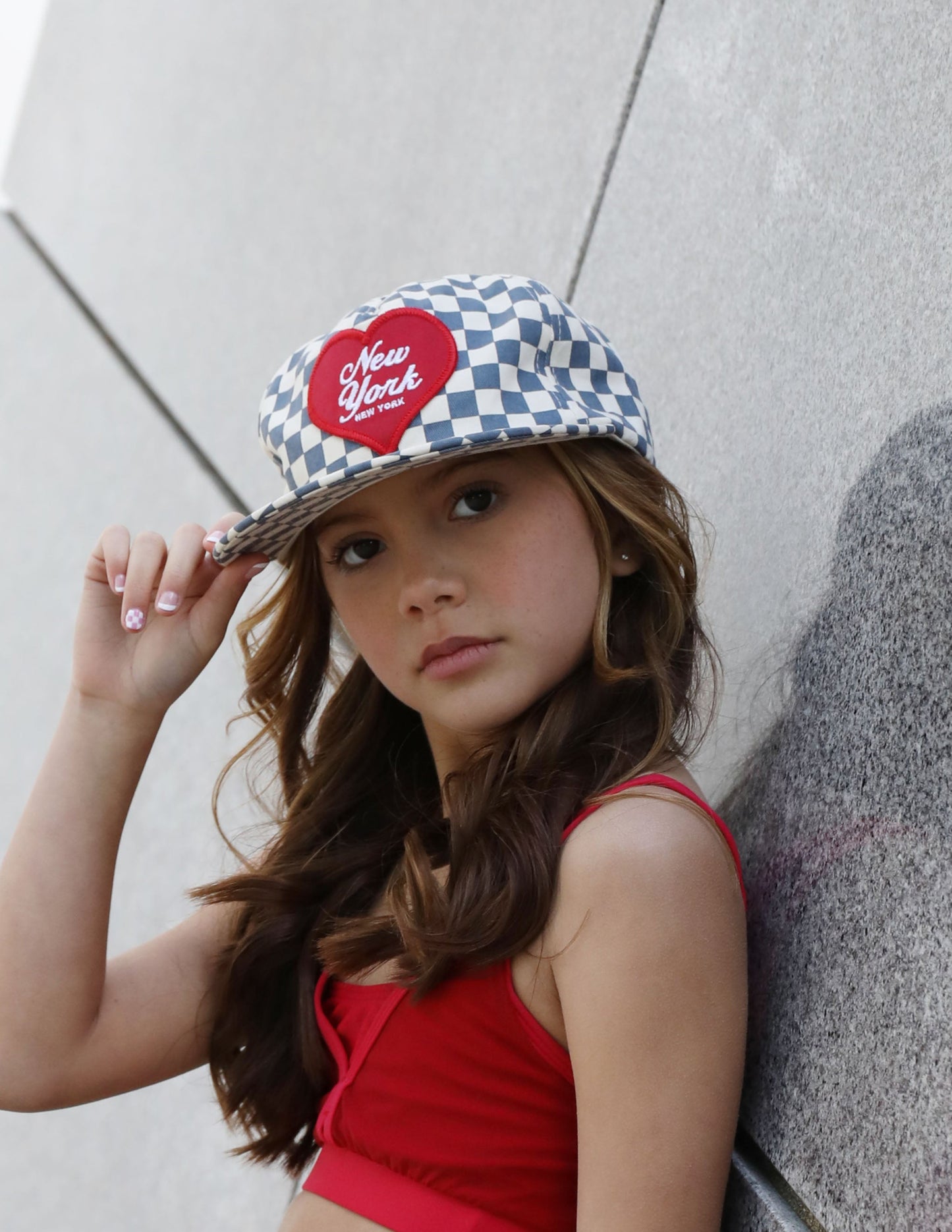 Checkered NY Flat Brim