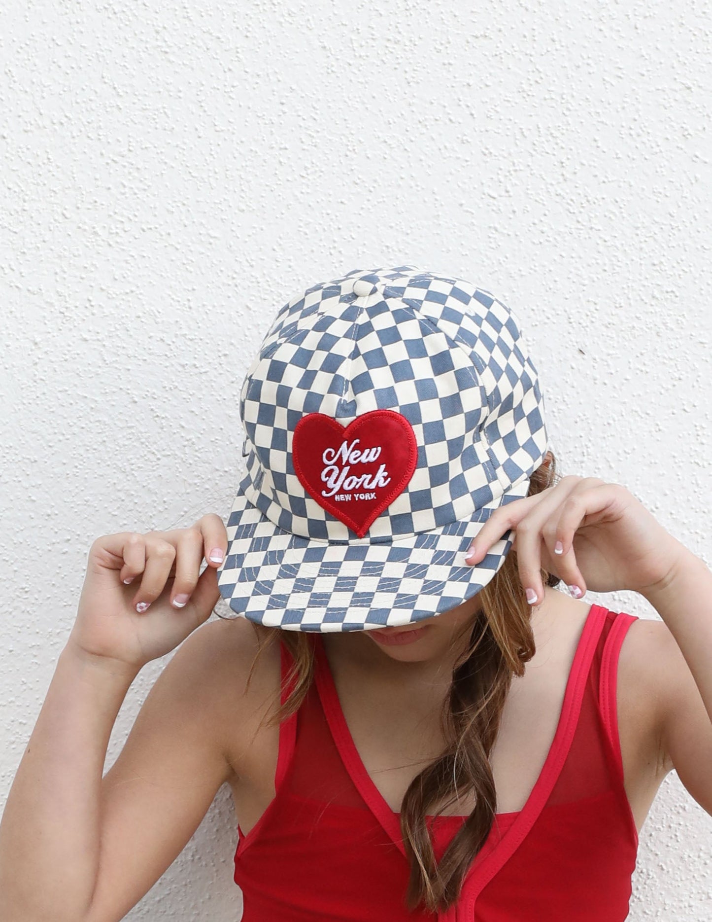 Checkered NY Flat Brim