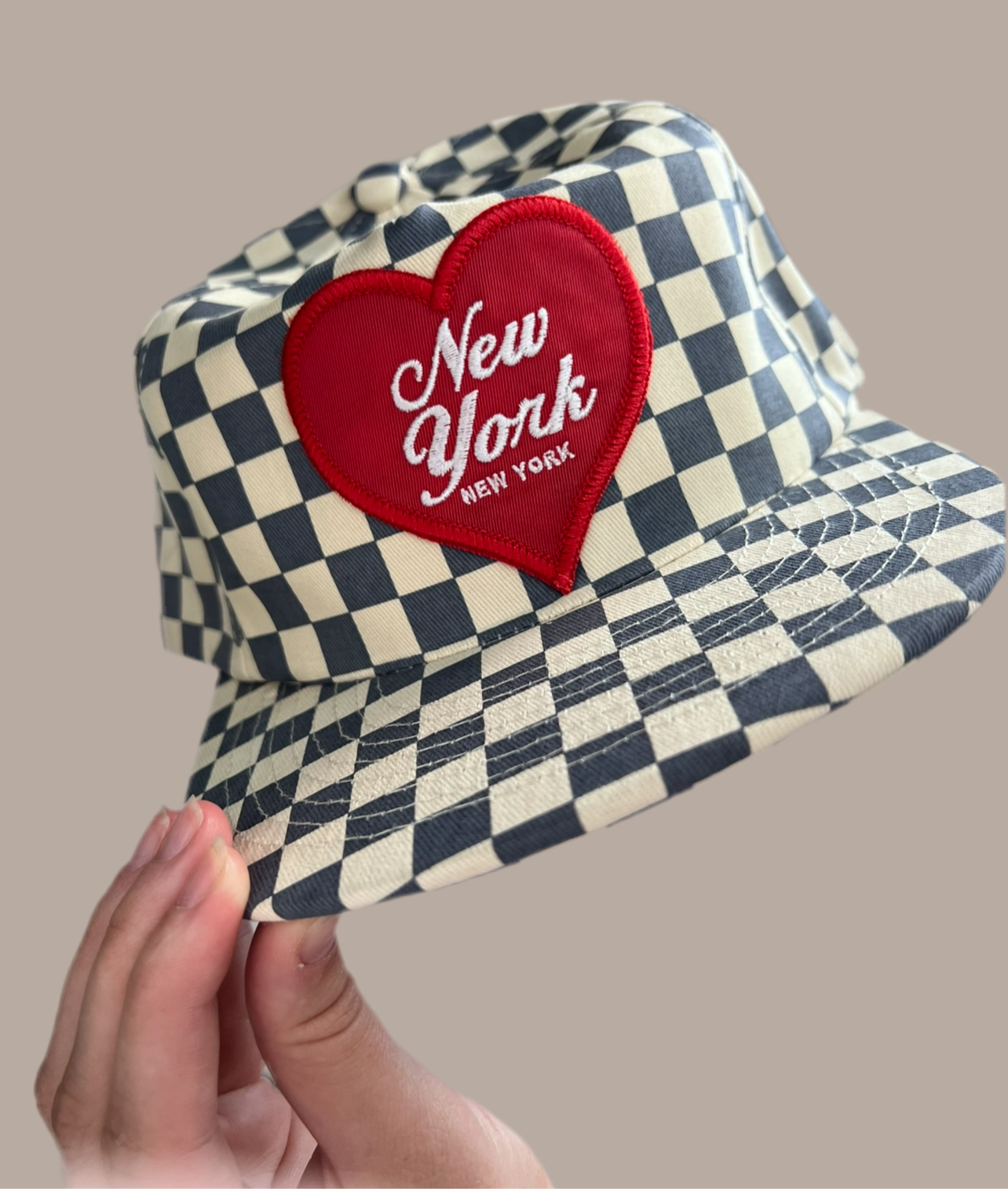 Checkered NY Flat Brim