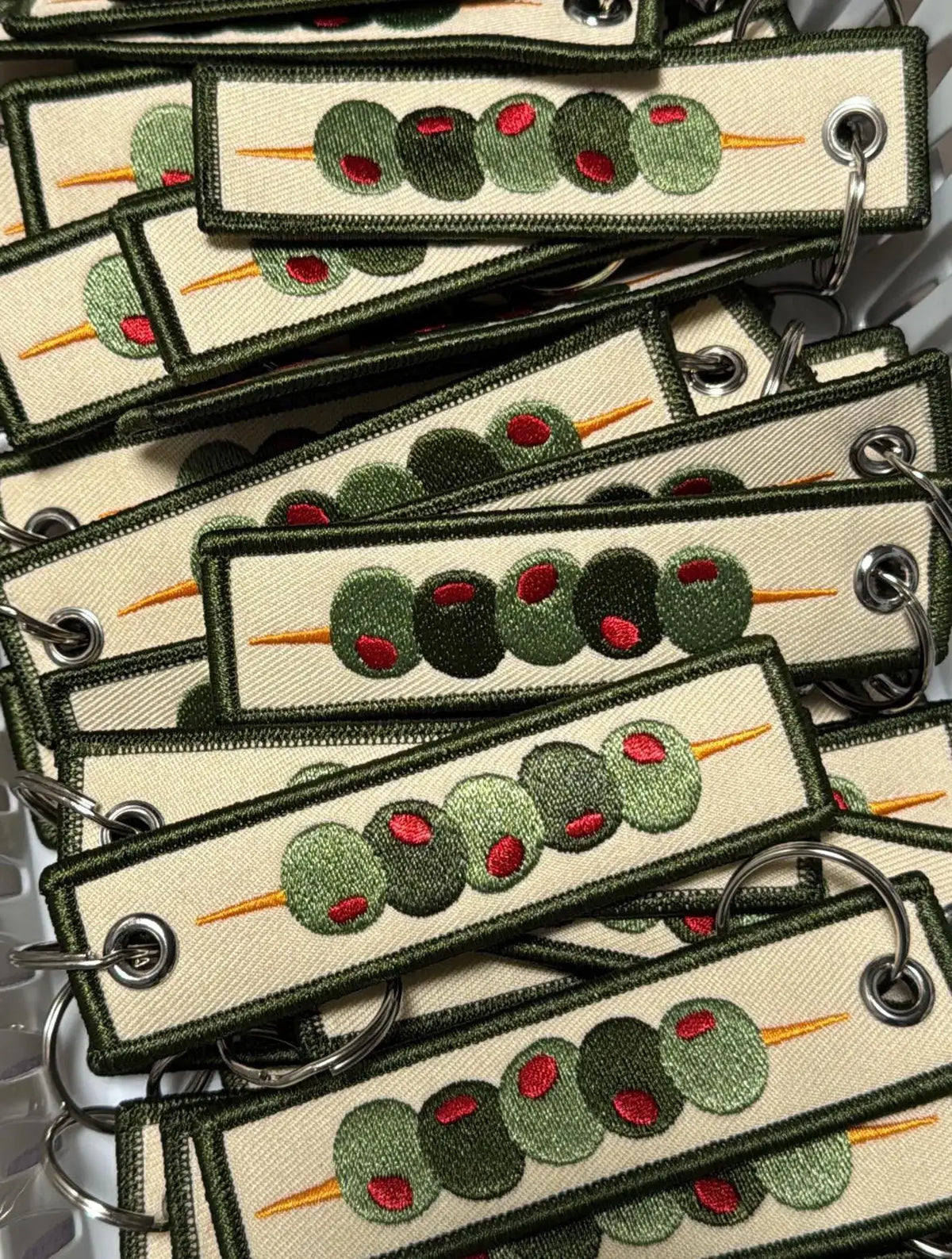 Olives Embroidered Keychain